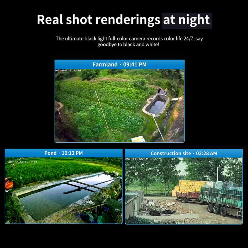 Solar Surveillance Camera 3MP PIR Motion Detection Two Way Voice IP66 Water Resistant Night Vision Wireless Security