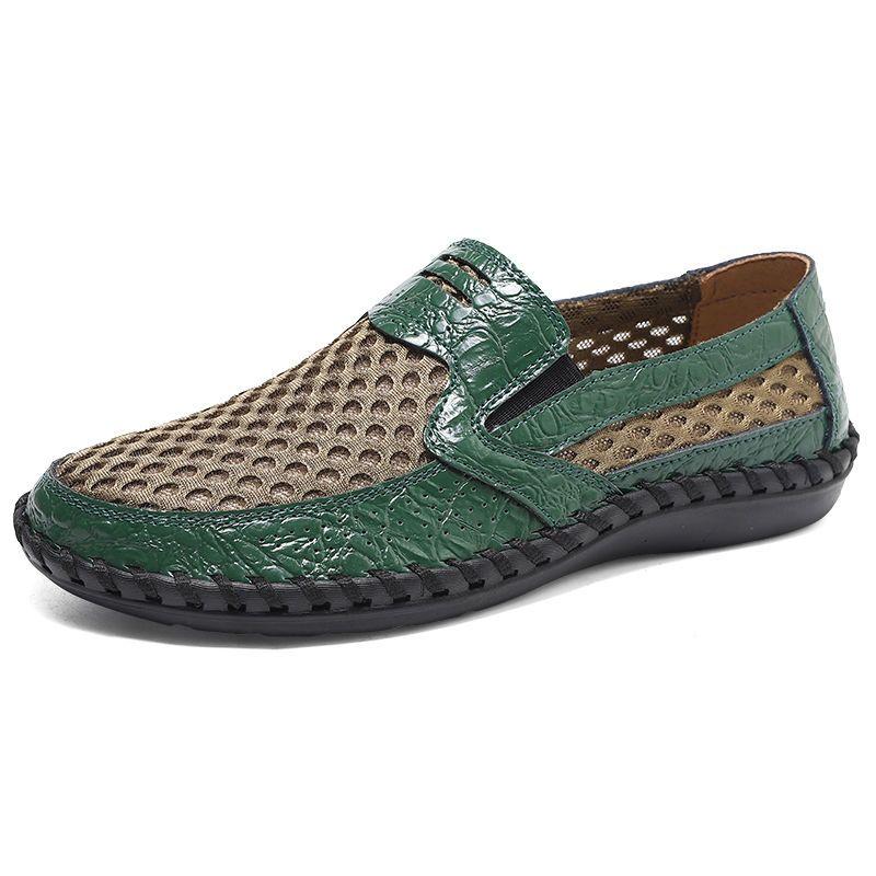 Fashion Soft Splicing Mesh Low-Top Male Casual Shoe Non Slip Fashion 2025 High Quality Designer Comfortable Size 46 Men's Leather Shoes
