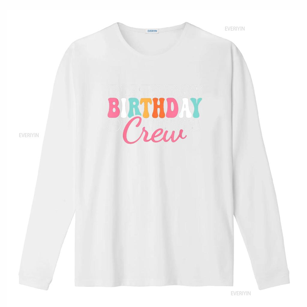 Birthday Crew Bday Groovy T Shirt vintage Washed streetwear Stylish Stretched homme designer clothes Casual Comfortable