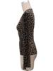 Euro-American Leopard Print Layered V-Neck Bell Sleeve Slim Fit Knitted T-Shirt for Women (2025 Collection)