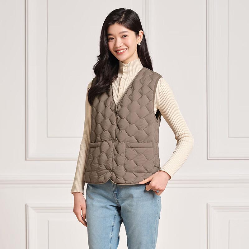 Tanbor Women's V-Neck Down Vest TD236012