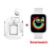 Transparent Bluetooth Headphones LED Power Digital Display Stereo Wireless Earphones TWS Earbuds Sport Headset +Smart Watch
