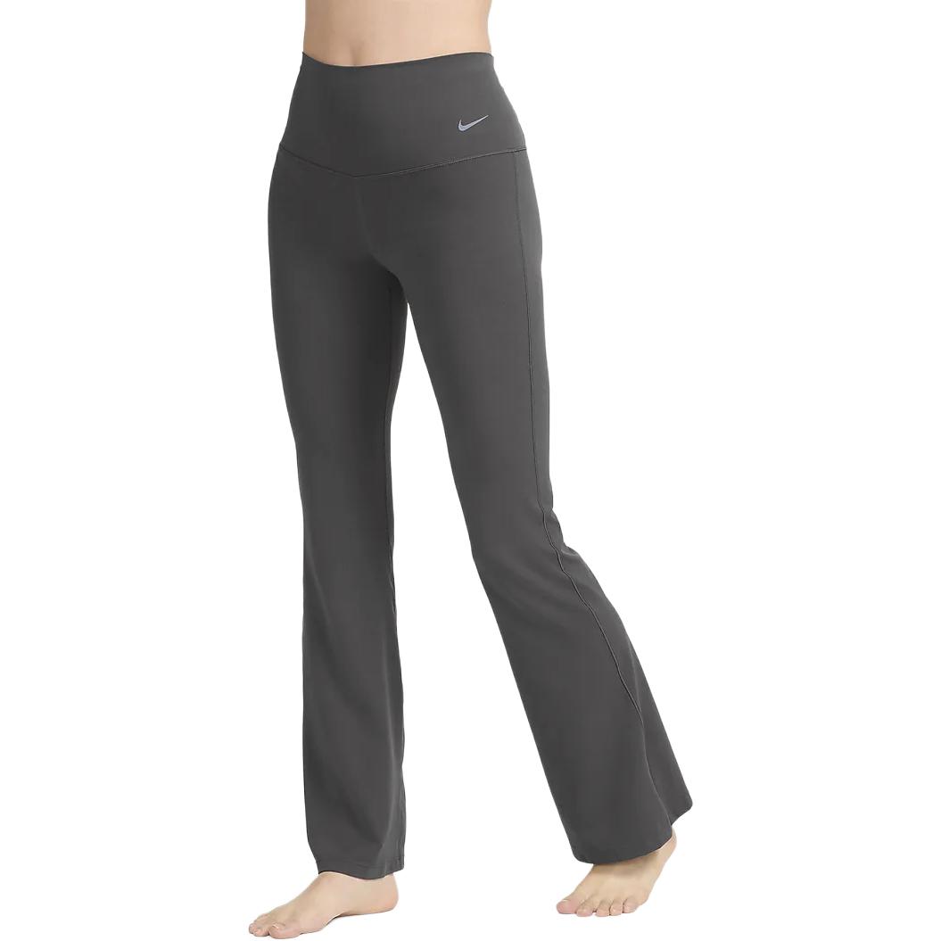 

Nike Zenvy Простые однотонные брюки с логотипом, с высокой талией, быстросохнущие, с эффектом лифтинга ягодиц, расклешенные спортивные брюки женские, низ, средне-серый FV7922254 XL