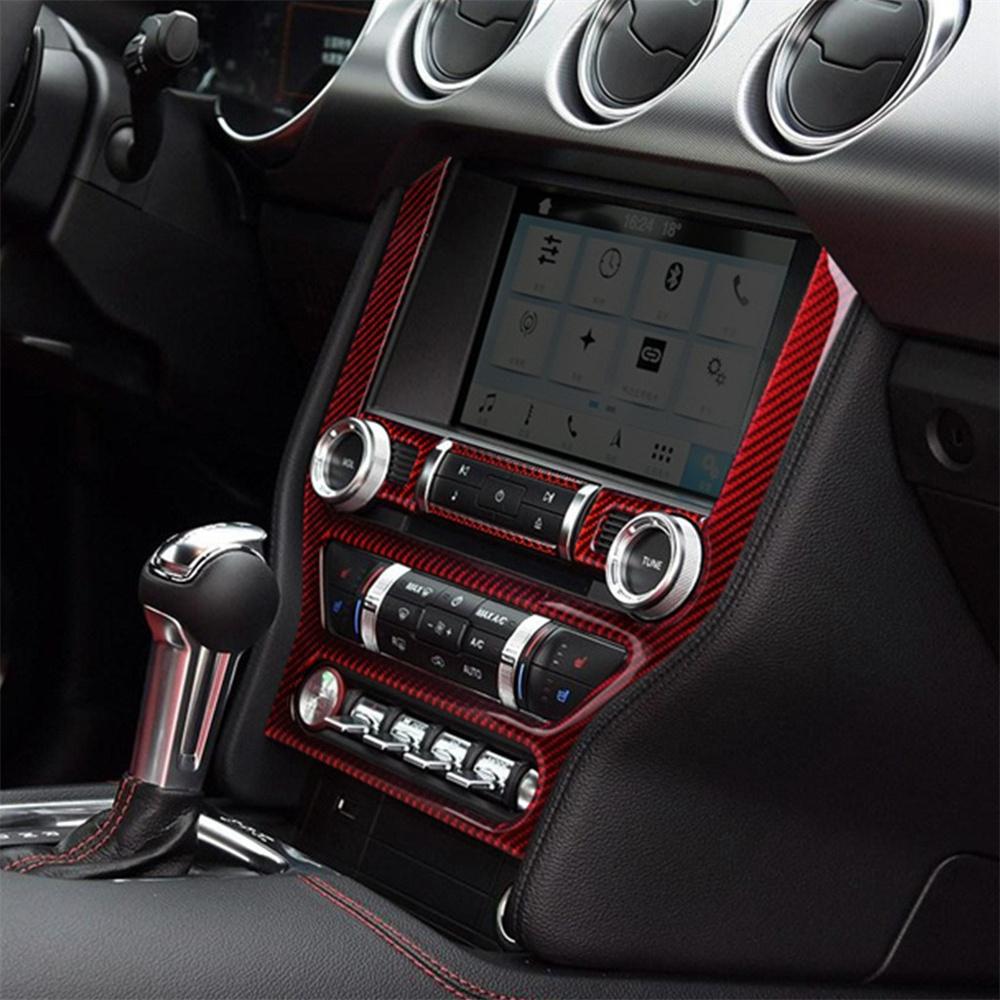 Red Carbon Fiber Cd Panel Ford Mustang 15-19