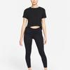 Nike Solid Crew Neck Loose Cropped Short Sleeve T-Shirt Women Tops Black DM7026-010