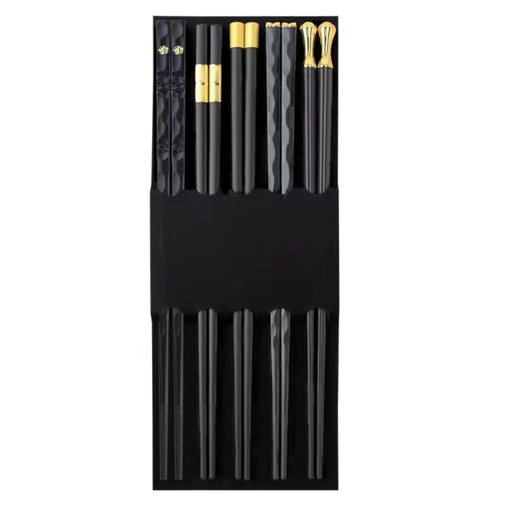 5 Pairs Zinc Zinc Alloy Sushi Chopsticks Non-Slip Kitchen Chopsticks Janpanese Chopsticks Set  Restaurant
