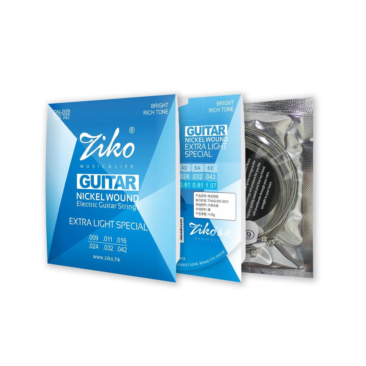 Струны для гитары ZIKO: электрический (Стальной сердечник с никелевой обмоткой) & Акустический (Стальной сердечник с обмоткой из фосфористой меди) Параметры