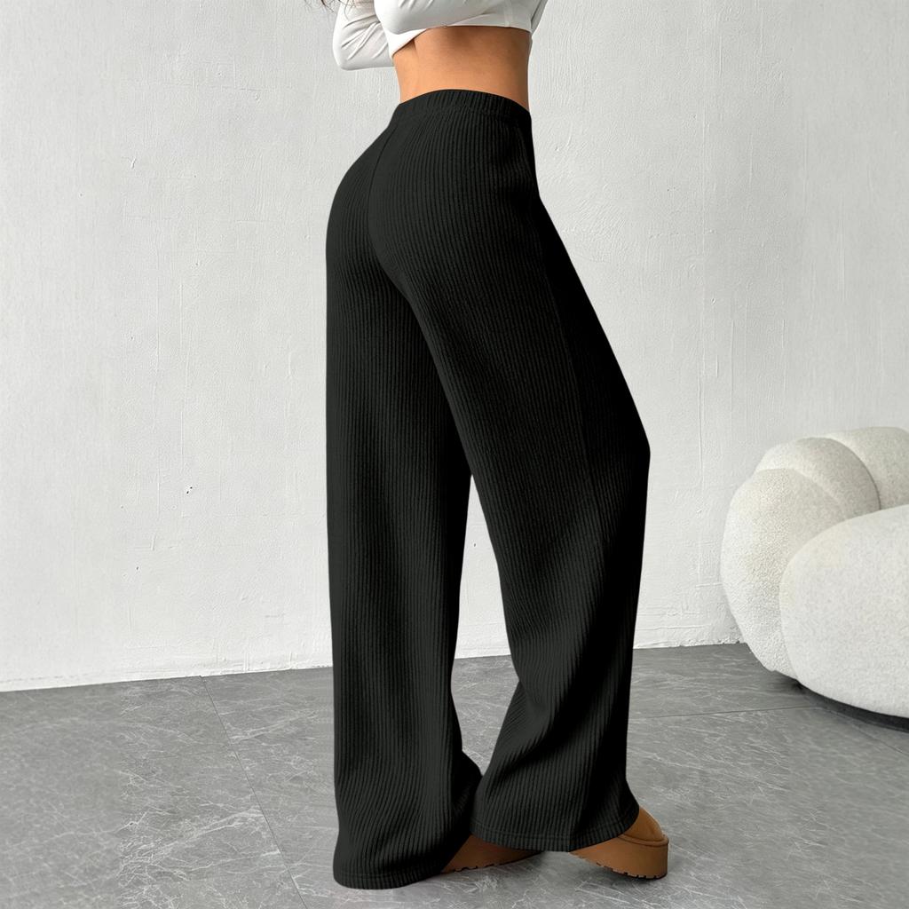 Women Summer Loose Fit Casual Wide Leg Pants Elastic Waistband Drawstring Lounge Trousers Lightweight Breathable Fabric