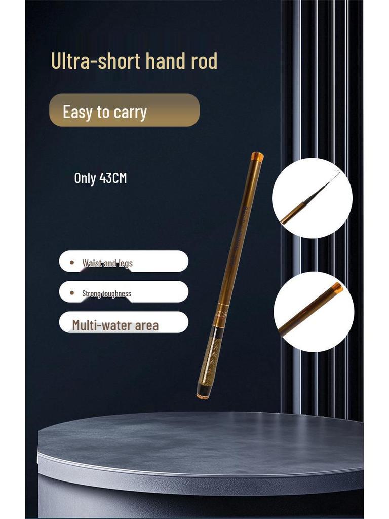 Ultra-Sensitive 43cm Carbon Telescopic Fishing Rod - Lightweight, Compact, and Retractable