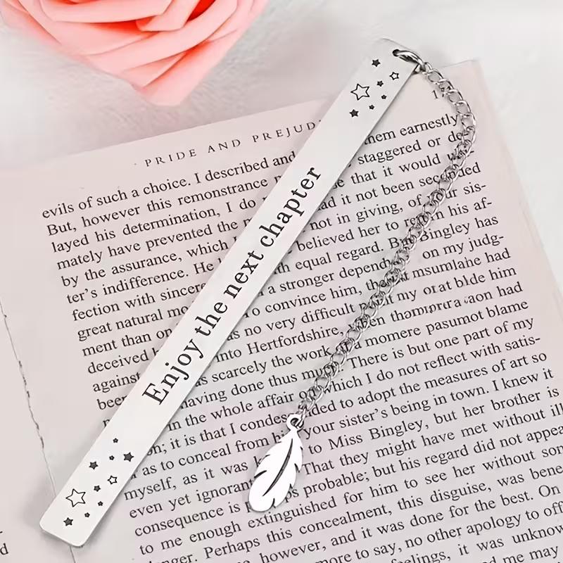 Personalizovaná nerezová záložka | Elegantní a gravírovatelný dárek pro čtenáře | Pro knihy a čtečky e-knih | Dárek ke Dni promocí