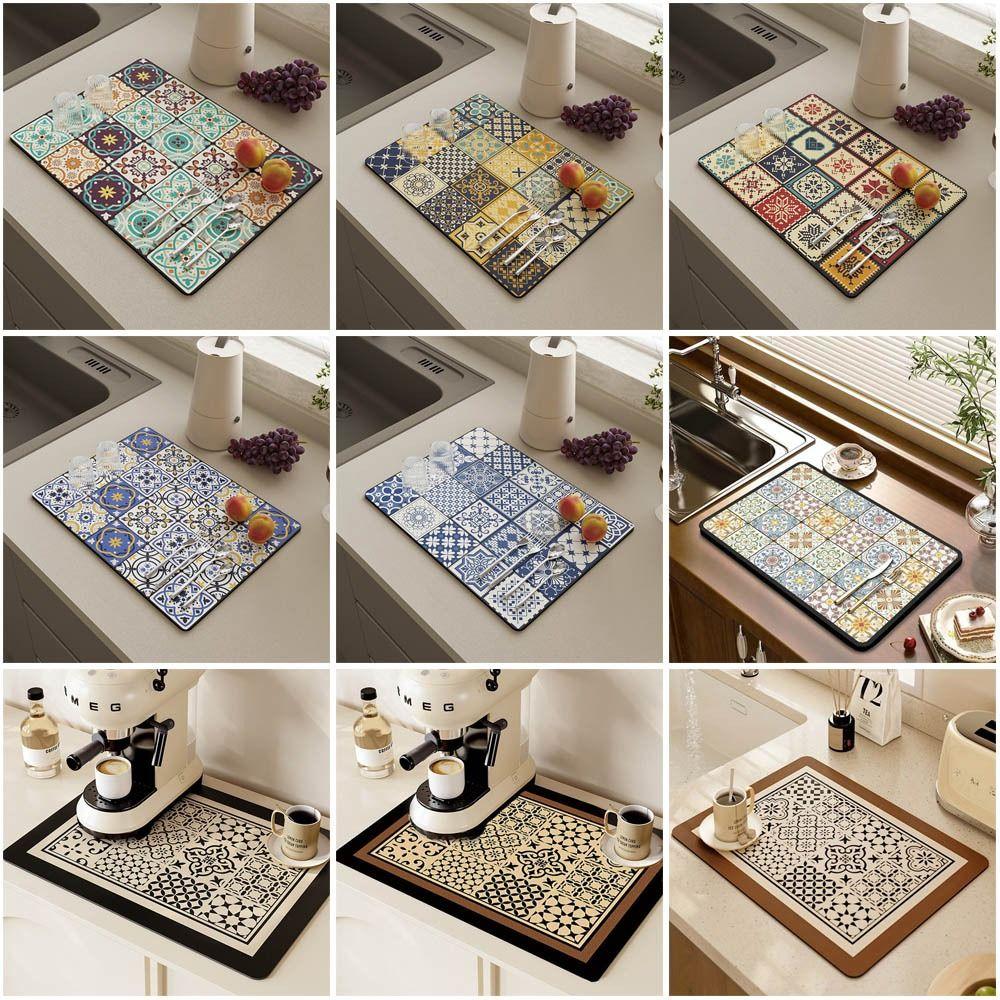 Absorbent Desk Drain Pad Heat Resistant Counter Top Mats New Kitchen Placemat  Kitchen