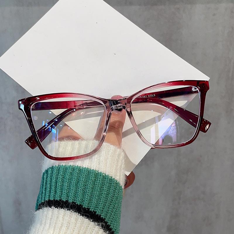 Trendy Reading Glasses Women Anti Blue Light Cat Eye Computer Glasses Luxury Brand Ultralight Double Color Frame Presbyopia Plus