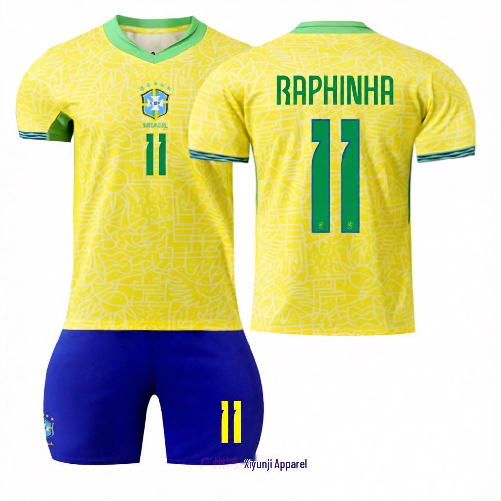 2024 Copa América Brazil Home/Away Jersey Set: Neymar, Vinícius, Raphinha #10