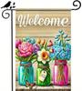 Welcome Spring Garden Ag 12X18 Inch Double Sided Oral Jar Yard Ags Colorfu FFV LLG GGO