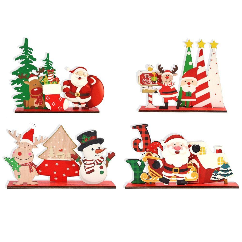 Santa Claus Reindeer Christmas Table Sign Funny Merry Christmas Decor Home Christmas Decoration