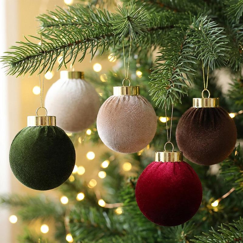 Set of 25 Flocked 6cm Christmas Tree Ornaments - Multiple Styles