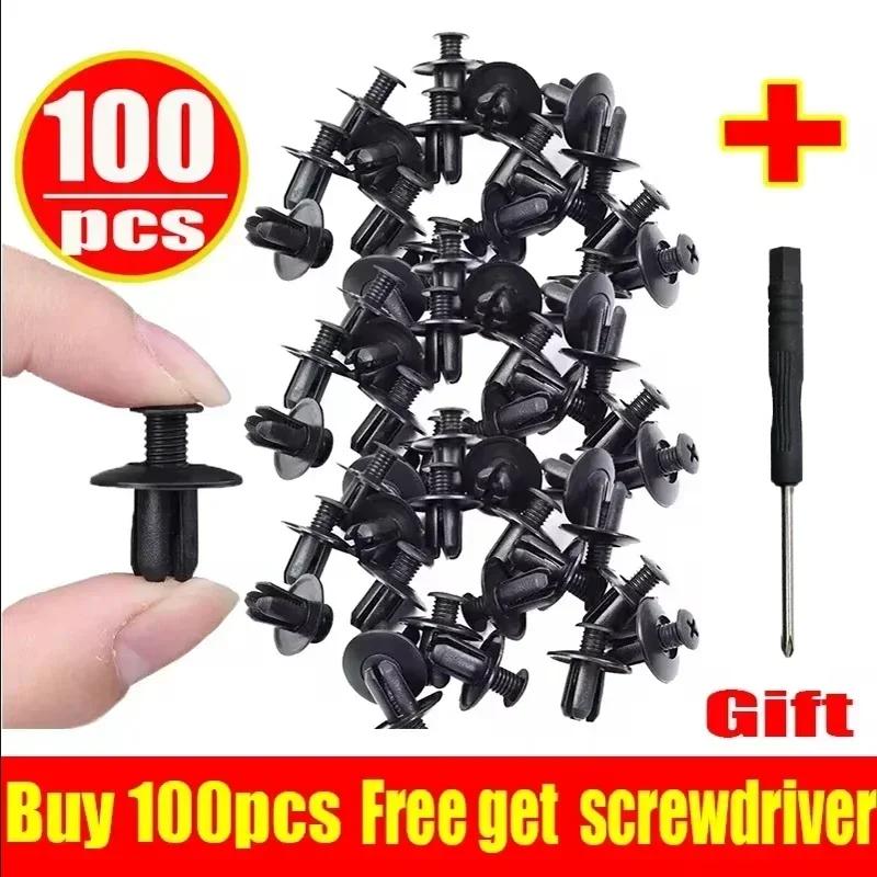 5-200pcs Plastic Rivets Fasteners Screw 8mm Car Bumper Fender Trim Panel Retainer Fasteners Clips Car Accessories