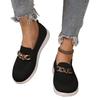 Metal Chain Decor Flats Shoes for Women 2025 Plus Size 43 Mesh Breathable Loafers Shoes Woman Non-Slip Casual Vulcanized Shoes