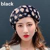 Autumn and Winter Leopard Print Beret Woman Fashion Wild Art Painter Hat Spotted Plush Hats