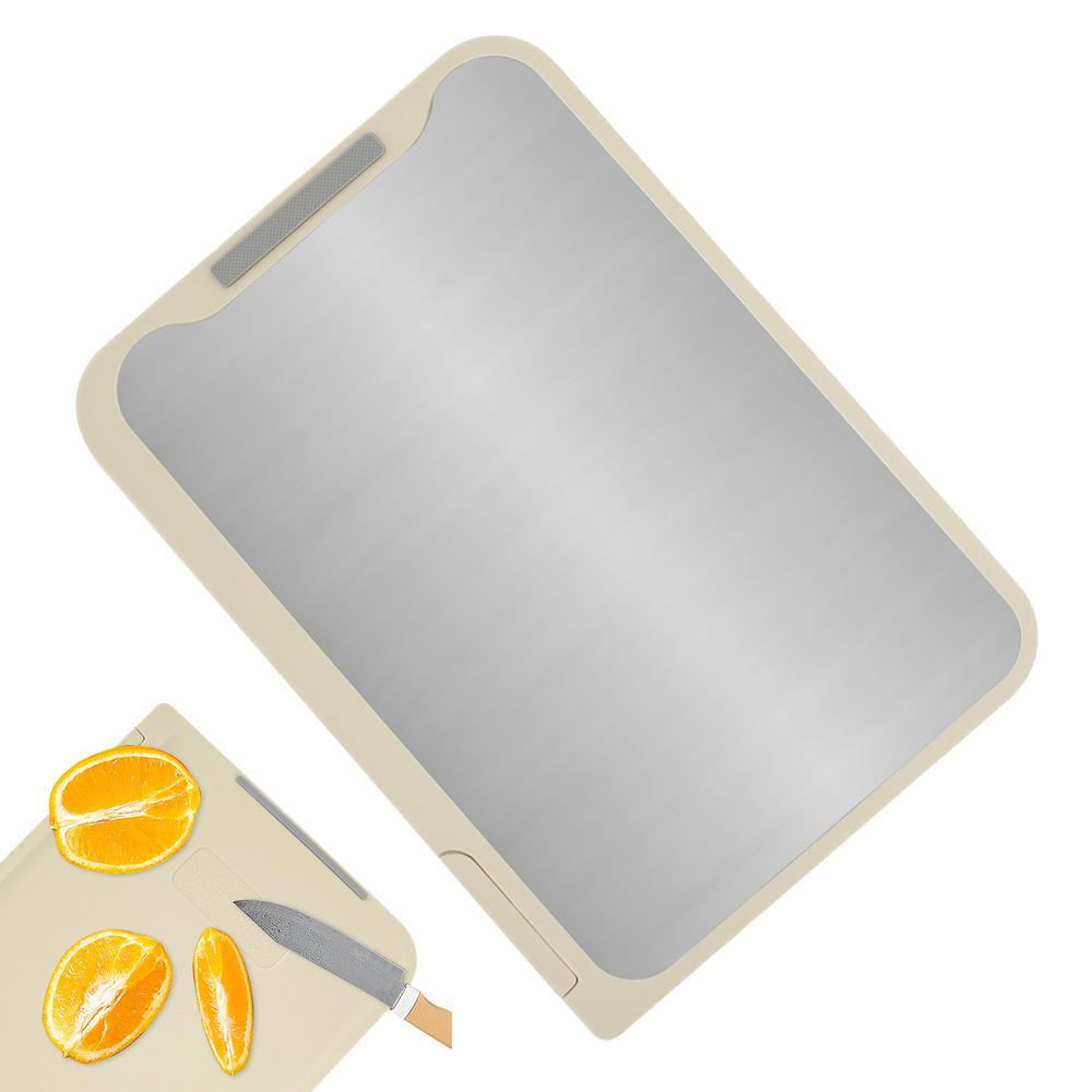 

Разделочные доски из нержавеющей стали для кухни, двусторонние металлические разделочные коврики, доска для выпечки для столешницы, кухонный инструмент для мяса белый