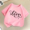 Love Graphic Print Children Clothing Girls Boys Casual Fashion Summer Cute Colorful Tops Kids Crew Neck Short Sleeve Tshirts