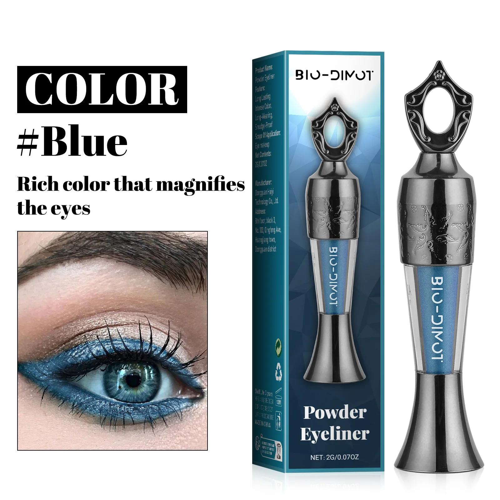 Black Eye Liner Powder Eyeliner Makeup Long-Lasting Eyeliner Waterproof Eyeliner Powder Easy to Wear Smooth Eye Makeup Tools синий