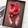 Luxury Square Scarf For Women Elegant Ladies Hijab Neckerchief Shawl For Travel Soft Stain Imitation Silk Scarves For Women