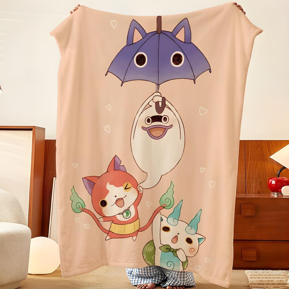 Game Y-Yo k-kai W-Watch Throw Flannel Throw Blanket, Lightweight Cozy, Durable Washable cute Cool