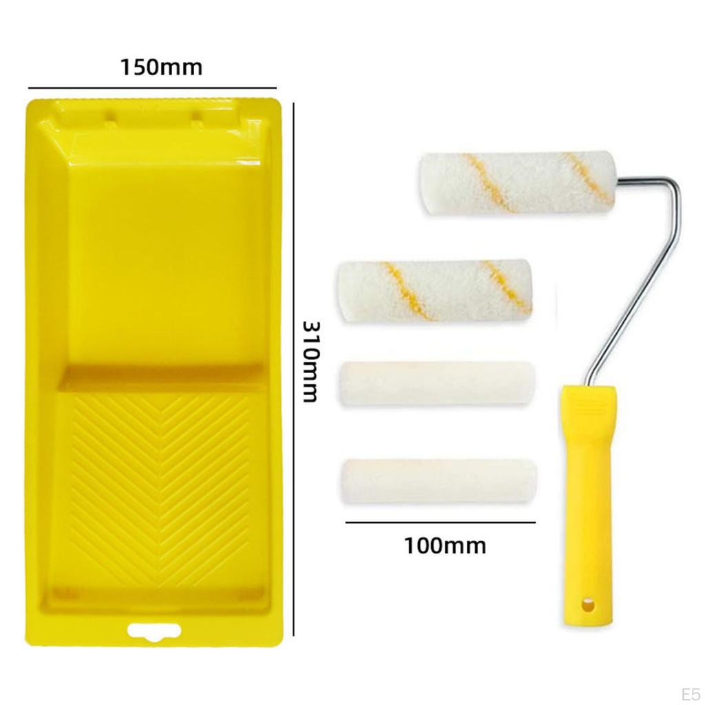 Reusable Paint Roller Brush Kit with Handle, Tray for Commercial Residential