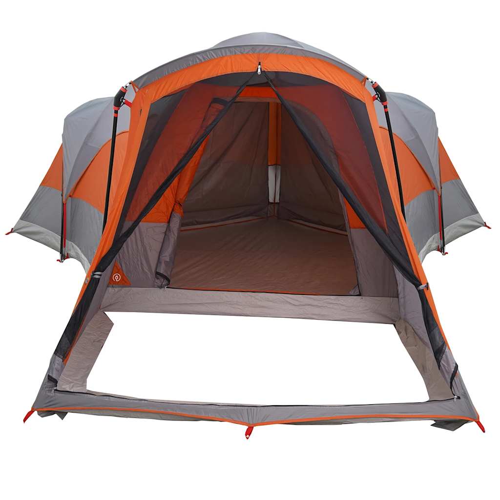 Tunnel Family Tent for 8 Persons Grey and Orange Waterproof
