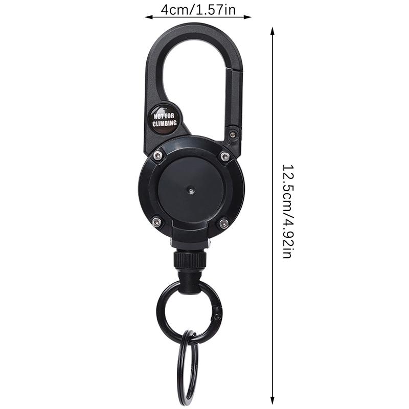 Anti-Theft Metal Easy-To-Pull Buckle Rope Elastic Keychain Retractable Key Ring Anti Lost Ski Pass Id Card With Compass