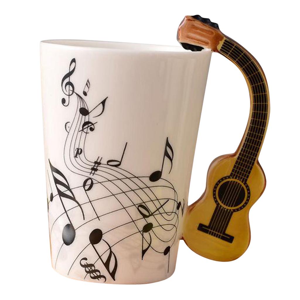 Ceramic Cup Coffee Mug Instrument Mug Creative Gift Black Guitar ARI