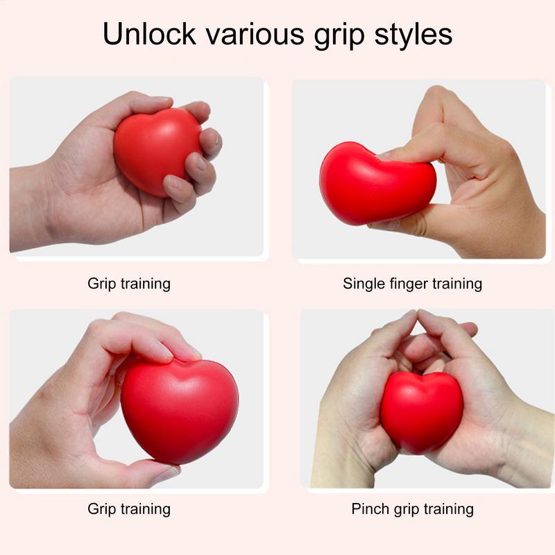 Hand Strengthening Exercise Heart Shaped Squeeze Stress Ball Finger Massage Ball Hand Grip Ball For Hand SqueezeStress Relief