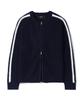 TRILLION Washable Hairy Brush Track Zip-Up Knit (Navy)