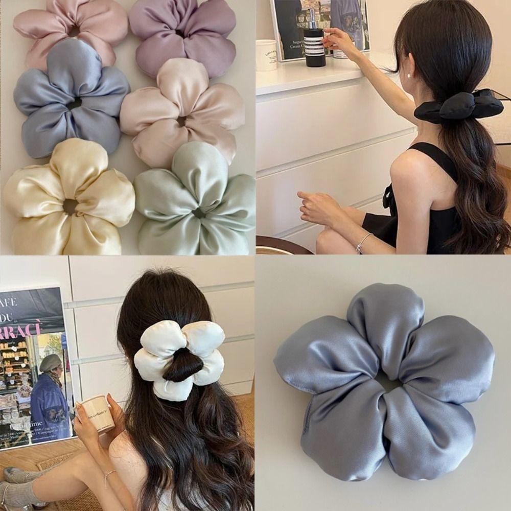 Flower Shape Elastic Hair Band Oversized Flower Flower Hair Rope Oversized Flower Scrunchie  Ladies