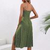 2025 Bohemian Dress Sexy Suspender Split Polka Dot Dress