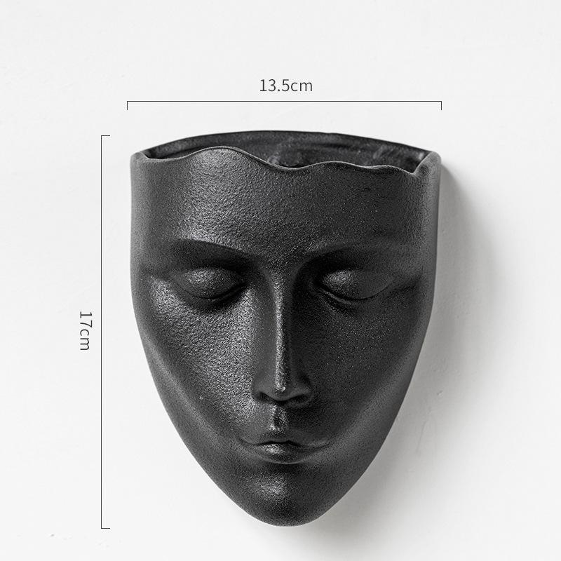 Resin Decorative Vases, DIY Handmade Mask Flower Pots, Indoor Wall Mounted Flower Pots, Outdoor Garden Wall Decorations