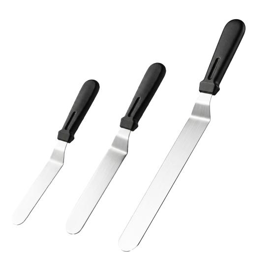 3Pcs/Set Cream Spatula, 6/8/10 Inch Stainless Steel Blades Offset Spatula, Ergonomic Non-Slip Handle Cake Spatula for Cake Decorating, Baking & 3pcs