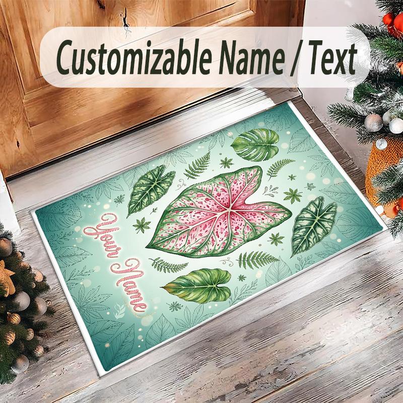 Landscape Theme Crystal Velvet Floor Rug Personalized Custom Name Text Warm Carpet Home Decoration