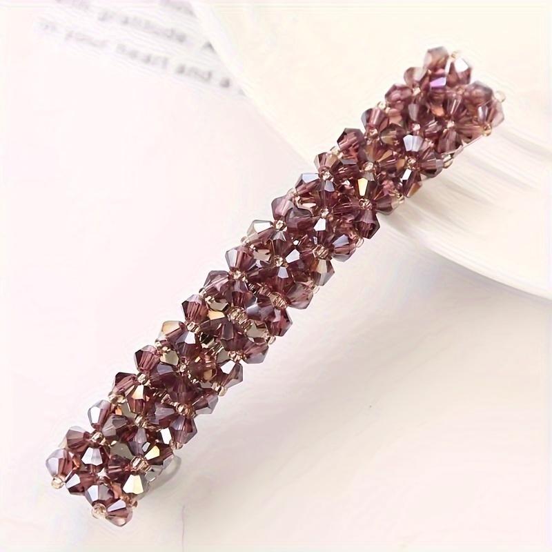 

Craft Crystal Bangs Clip Side Clip Hair Accessories Horizontal Clip фиолетовый