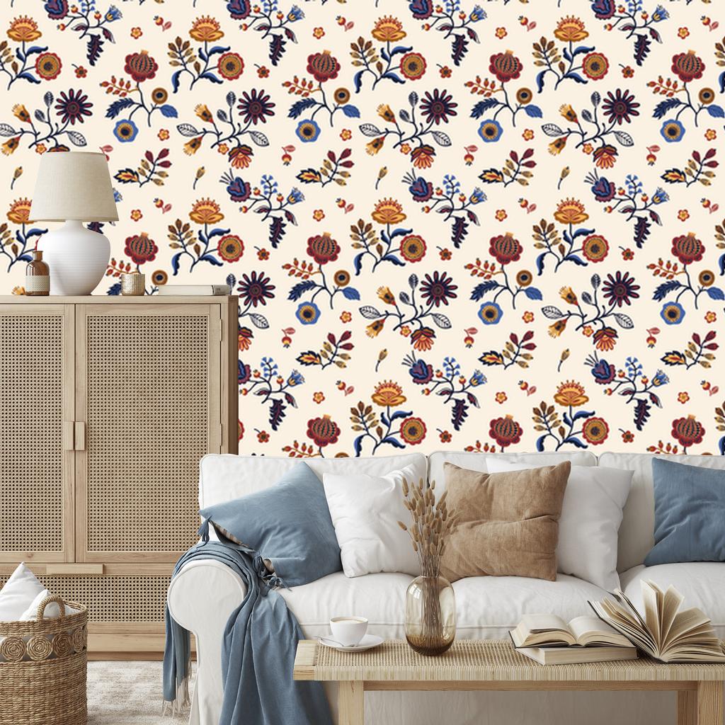 Wallpaper Flowers pattern for living room and bedroom 50x1000