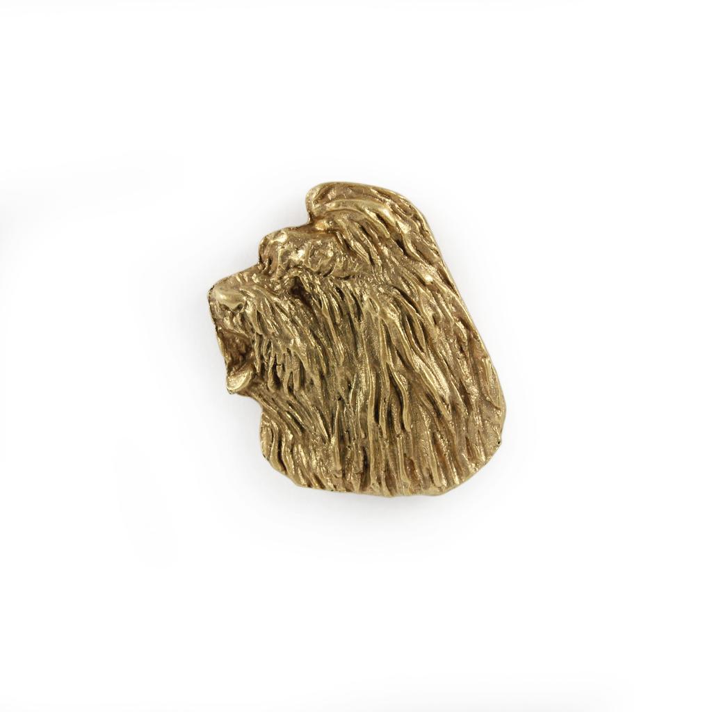 Old English Sheepdog, Bobtail, Bob-tail - Gold-plated Pin Brooch, Elegant Dog Ornament, Unique Pin by Art-Dog Brand