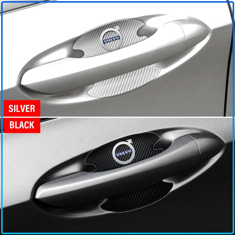 4Pc/Set Car Door Handle Sticker Carbon Fiber Scratches Resistant For Volvo 240 C70 S40 S50 S60 S70 S80 S90 V40 V50 V60 V90 XC40 XC60 XC90 Vnl Truck