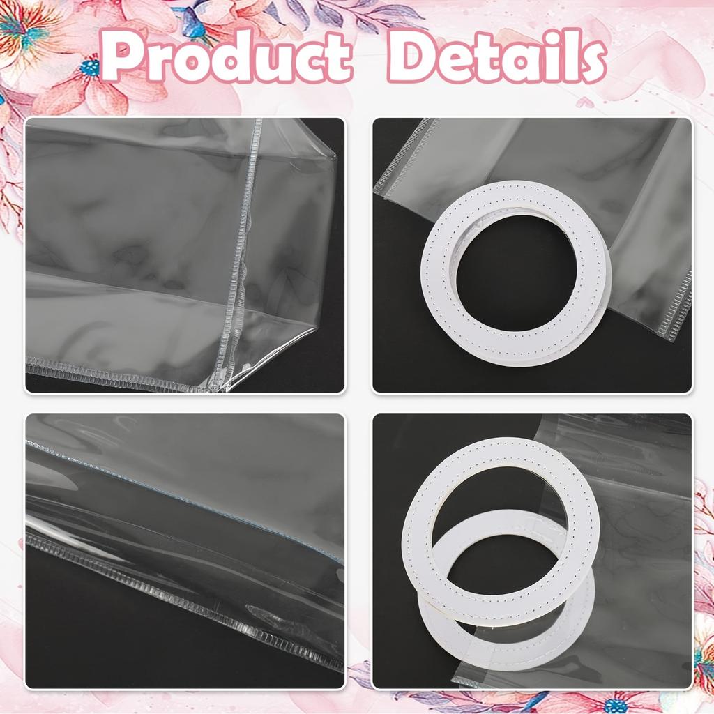 Plastic Gift Bag with Handle Clear Wedding Anniversary Birthday Gift Bag Wrapping Shower Jewelry Making Display Packing Supplies