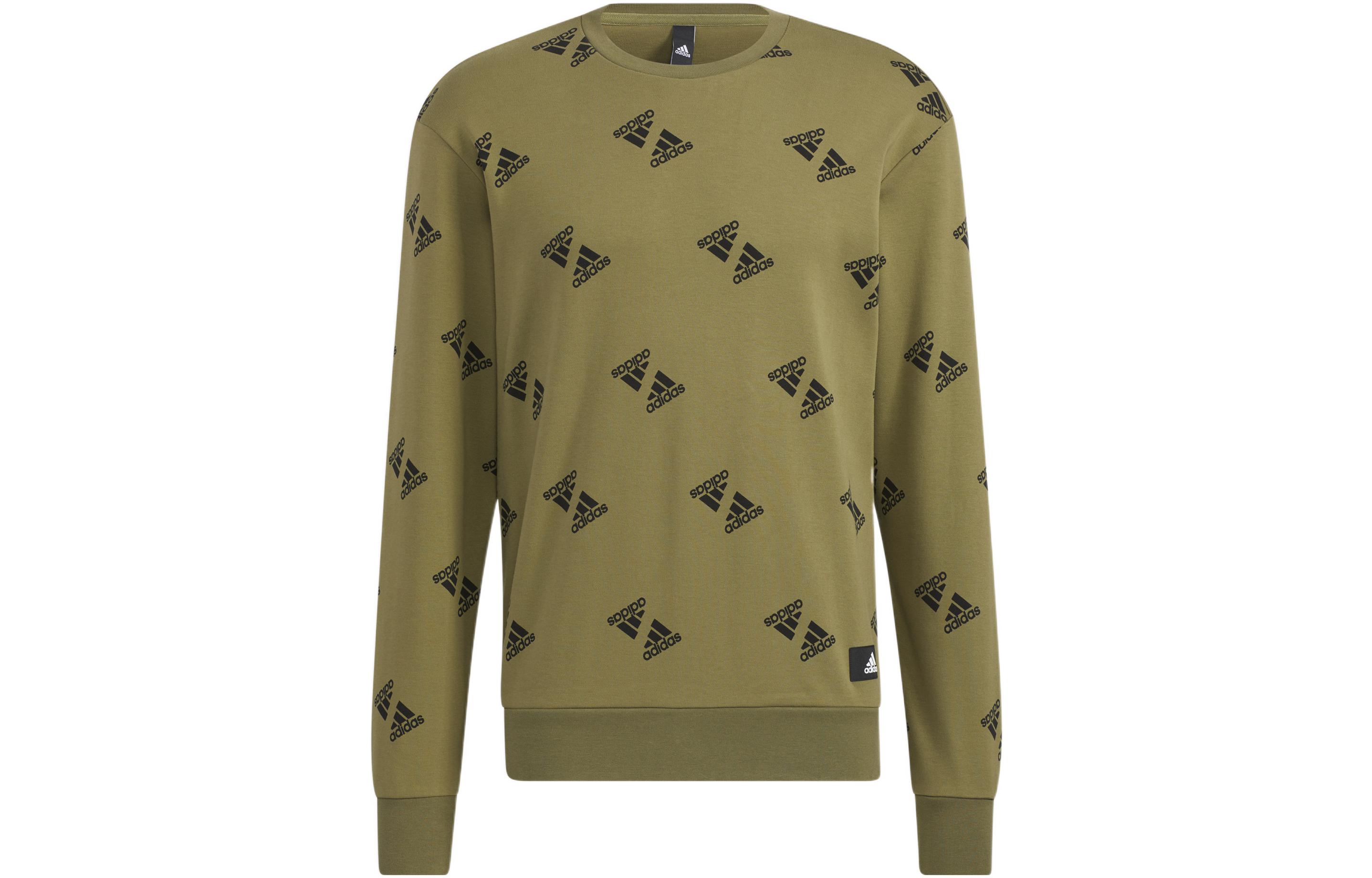 Adidas Sweatshirts Unisex Green Crew Neck Moderate Regular HE7448 XXXL