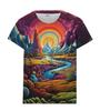 New Cool Graffiti 3D Printed T-shirt Hip-hop Chroma Round Neck Short-sleeved Street Painting Fashion Men's Women's Tops Clothing