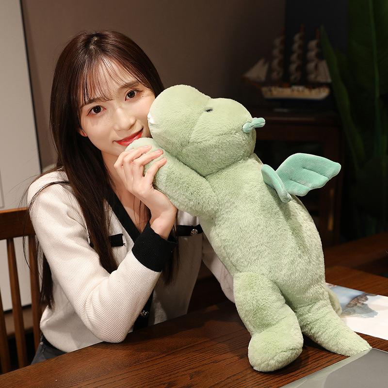 Green Little Dinosaur Doll Plush Toy Angel Dinosaur Doll Children'S Soothing Pillow Rag Doll Birthday Gift