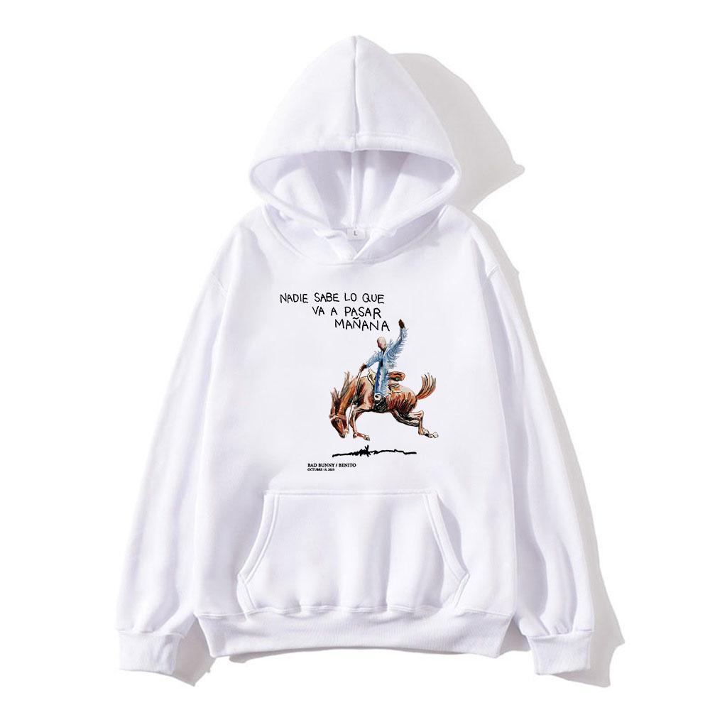 Bad Bunny Hoodies Album Nadie Sabe Lo Que Va Pasar Manana Sweatshirts Moletom Long Sleeve Sudaderas Graphic Print Tops