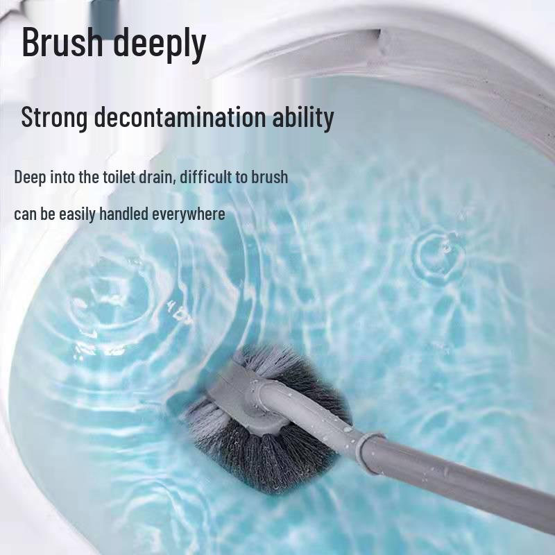 S-Shaped Wall-Mounted Toilet Brush with Curved Long Handle for Complete Cleaning