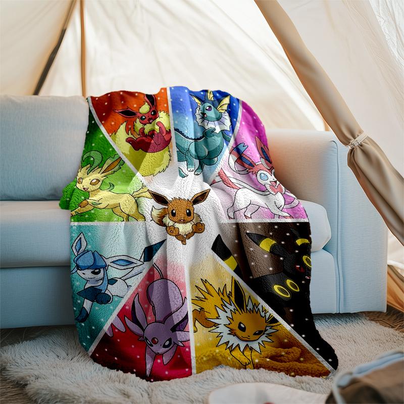 Eeveelutions Print Flannel Blanket, Soft Warm Lightweight Throw Blanket for Living Room,Sofa Bed Camping Office
